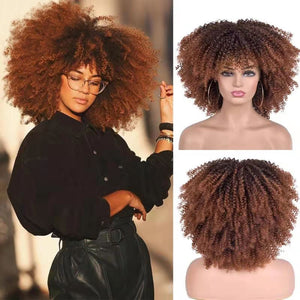 African Small Curly Hair Afro Wig Headgear